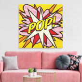POP Moderne Pop Art typografisch stripboek Canvas Afdruk (Insitu (Woonkamer))