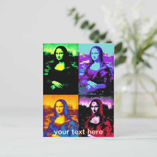 pop mona lisa briefkaart (Staand voorkant)