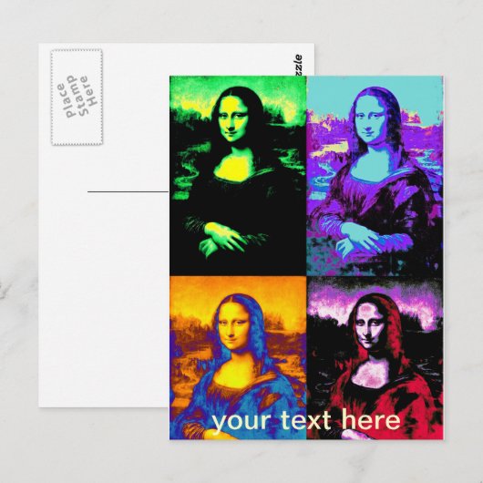 pop mona lisa briefkaart (Voorkant / Achterkant)
