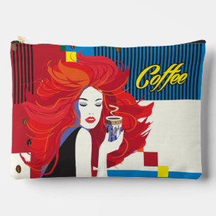 pop "Mooie Mode vrouw met koffiebeker" Art Etui