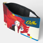 pop "Mooie Mode vrouw met koffiebeker" Art Etui (Open)