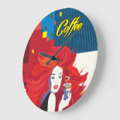 pop "Mooie Mode vrouw met koffiebeker" Art Grote Klok (Hoek)