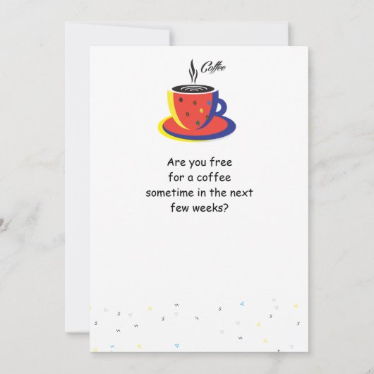 pop "Mooie Mode vrouw met koffiebeker" Art Kaart (Achterkant)