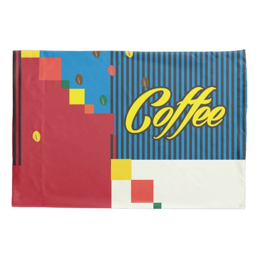 pop "Mooie Mode vrouw met koffiebeker" Art Kussensloop (Achterkant-Links)