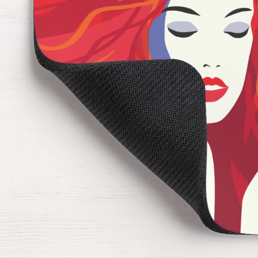 pop "Mooie Mode vrouw met koffiebeker" Art Muismat (Hoek)