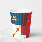 pop "Mooie Mode vrouw met koffiebeker" Art Papieren Bekers (Rechts)