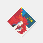 pop "Mooie Mode vrouw met koffiebeker" Art Servet (Hoek)