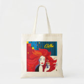 pop "Mooie Mode vrouw met koffiebeker" Art Tote Bag (Voorkant)