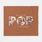 Pop multi-foto modern elegant terracotta gift fleece deken (Voorkant (Horizontaal))