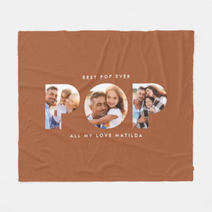 Pop multi-foto modern elegant terracotta gift fleece deken