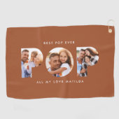 Pop multi-foto modern terracotta elegant golfhanddoek (Horizontaal)