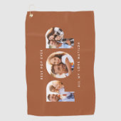 Pop multi-foto modern terracotta elegant golfhanddoek (Voorkant)