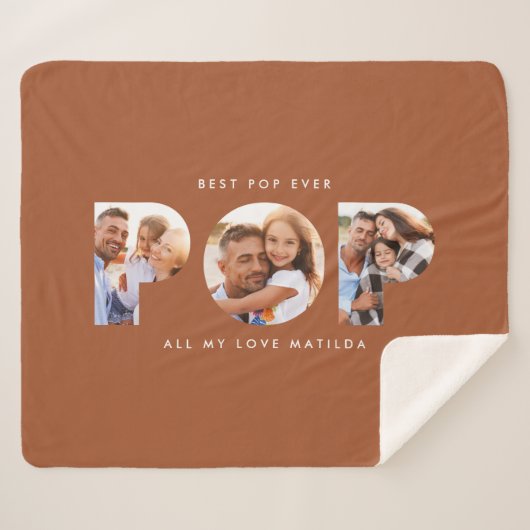 Pop multi-foto moderne elegant terracotta gift fle sherpa deken (Voorkant (horizontaal))