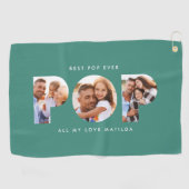 Pop multi-foto moderne tipografie kindercadeau gol golfhanddoek (Horizontaal)