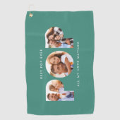 Pop multi-foto moderne tipografie kindercadeau gol golfhanddoek (Voorkant)