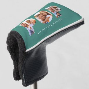 Pop multi-foto moderne tipografie kindercadeau gol golfheadcover