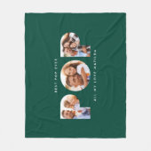 Pop multi-foto moderne typografie elegant green fl fleece deken (Voorkant)