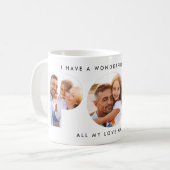 Pop multi-foto moderne typografie elegant zwart koffiemok (Voorkant links)