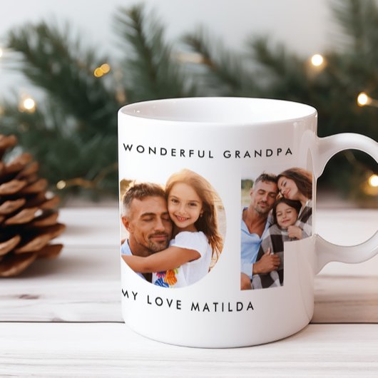 Pop multi-foto moderne typografie elegant zwart koffiemok