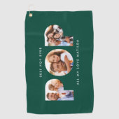 Pop multi-foto moderne typografie groen golfhanddoek (Voorkant)