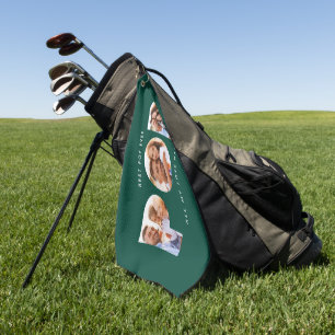 Pop multi-foto moderne typografie groen golfhanddoek