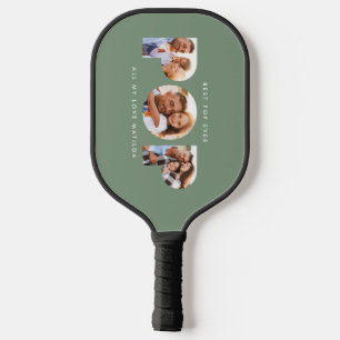 Pop multi-foto moderne typografie groen pickleball paddle
