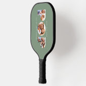Pop multi-foto moderne typografie groen pickleball paddle (Links)