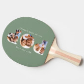 Pop multi-foto moderne typografie groen tafeltennisbatje (Zijkant)