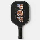 Pop multi-foto moderne typografie zwart geschenk pickleball paddle (Voorkant)