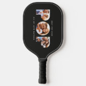 Pop multi-foto moderne typografie zwart geschenk pickleball paddle (Achterkant)