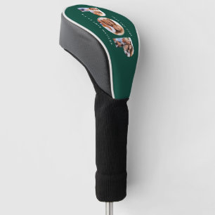 Pop multi-foto moderne typografische familie groen golfheadcover