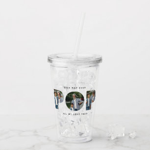 Pop multifoto moderne typografie elegant acryl drinkbeker