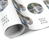 Pop multifoto moderne typografie elegant cadeaupapier (Rol Hoek)