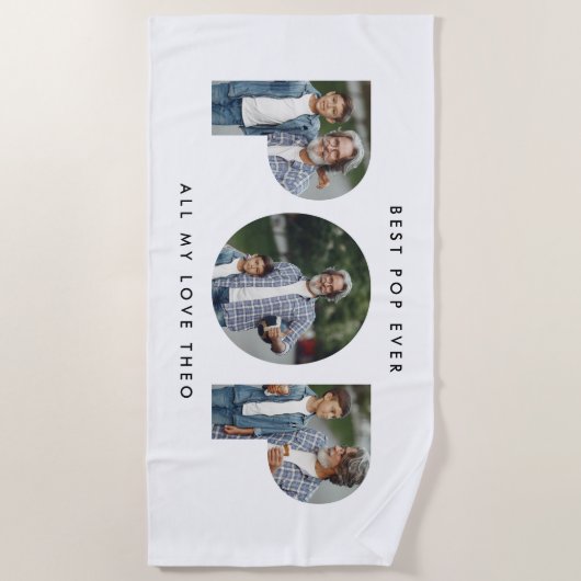 Pop multifoto moderne typografie elegant strandlaken (Voorkant)