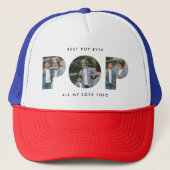Pop multifoto moderne typografie elegant trucker pet (Voorkant)