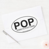 Pop Music Euro Oval Decal Style Slogan Ovale Sticker (Envelop)