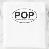 Pop Music Euro Oval Decal Style Slogan Ovale Sticker (Tas)