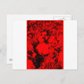 Pop musicus portretten in levendige rode kleuren k briefkaart (Voorkant / Achterkant)