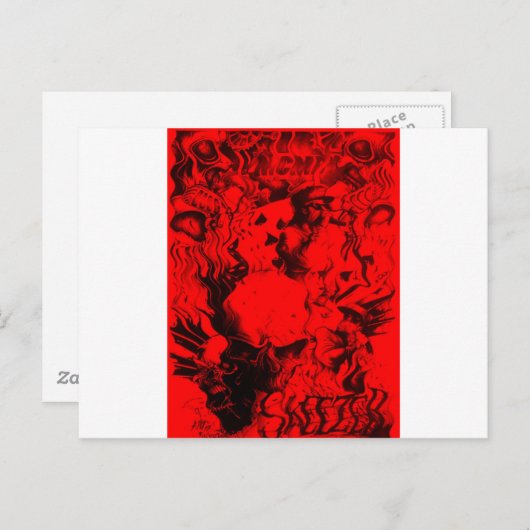 Pop musicus portretten in levendige rode kleuren k briefkaart (Voorkant / Achterkant)