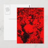 Pop musicus portretten in levendige rode kleuren k briefkaart (Voorkant / Achterkant)