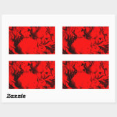 Pop musicus portretten in levendige rode kleuren k rechthoekige sticker (Vel)