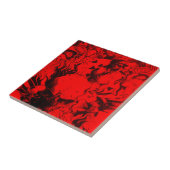 Pop musicus portretten in levendige rode kleuren k tegeltje (Zijkant)