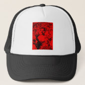 Pop musicus portretten in levendige rode kleuren k trucker pet (Voorkant)