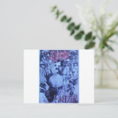 Pop Muzikanten Blauwe Paarse Art Print Briefkaart (Staand voorkant)