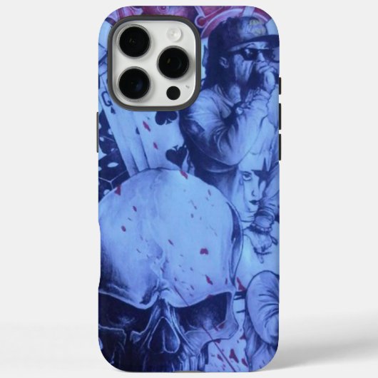 Pop Muzikanten Blauwe Paarse Art Print Case-Mate iPhone Case (Achterkant)