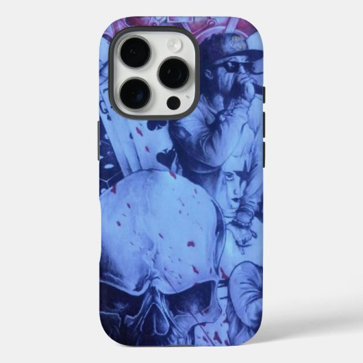 Pop Muzikanten Blauwe Paarse Art Print Case-Mate iPhone Case (Achterkant)