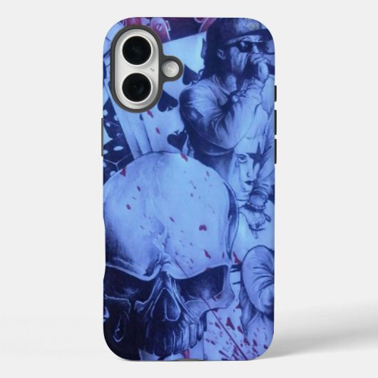 Pop Muzikanten Blauwe Paarse Art Print Case-Mate iPhone Case (Achterkant)