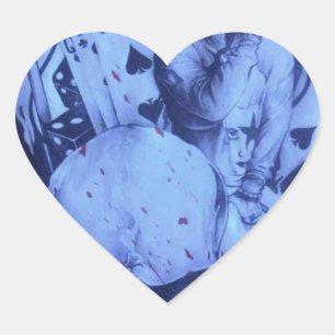 Pop Muzikanten Blauwe Paarse Art Print Hart Sticker