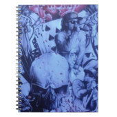 Pop Muzikanten Blauwe Paarse Art Print Notitieboek (Voorkant)