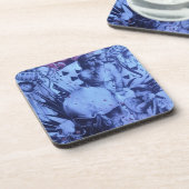 Pop Muzikanten Blauwe Paarse Art Print Onderzetter (Linkerzijde)